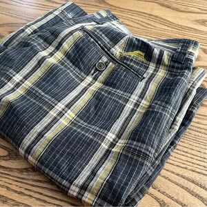 Tommy Bahama‎ Shorts Blue Plaid Mens 34 Linen Blend